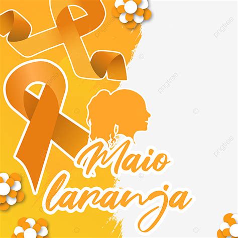 Maio Laranja Orange Awareness Month 18 May Girl Silhouette Girl