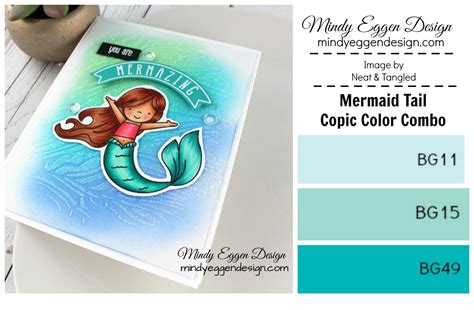 Beautiful Copic Marker Color Combo For A Mermaid Tail Using Image From