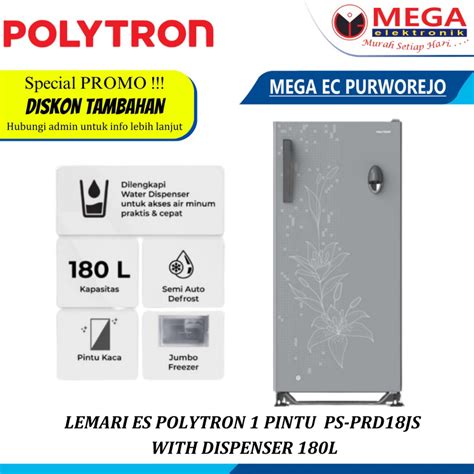 Jual Lemari Es Polytron Pintu Ps Prd Js With Dispenser L Shopee