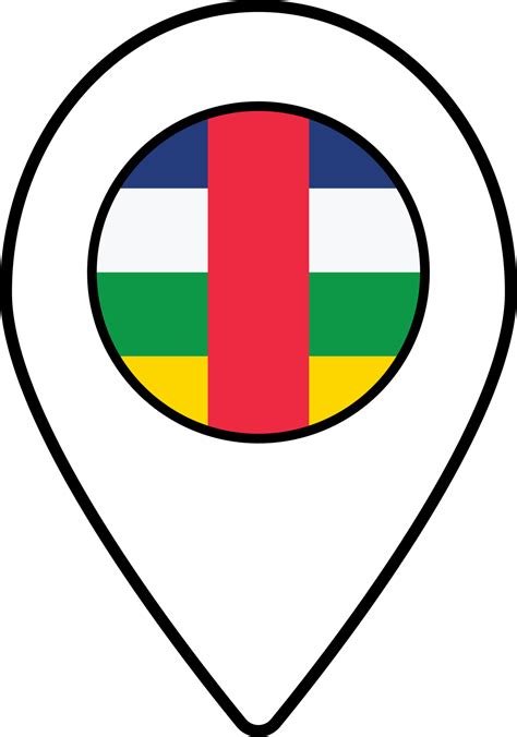 Central African Flag Map Pin Navigation Icon 24076861 Png