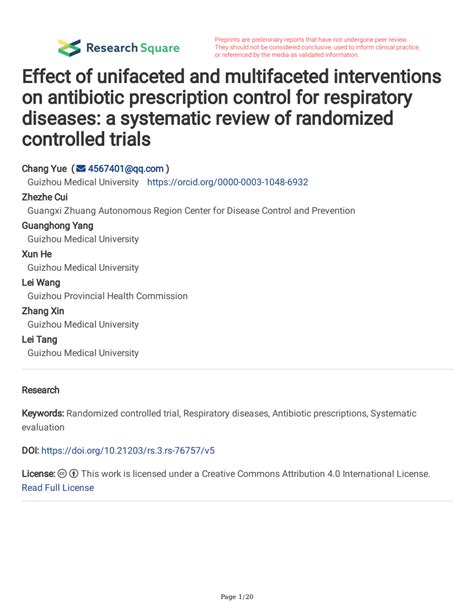 Pdf Effect Of Unifaceted And Multifaceted Interventions On Antibiotic