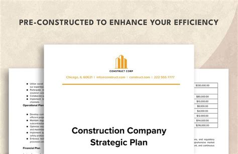 Sample Of Strategic Plan Template For Construction Company In Word PDF