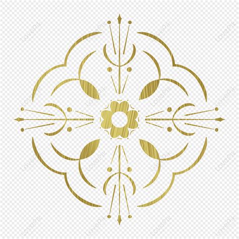 Golden European Pattern Gold Frame European Material PNG Transparent