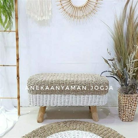 Jual Bench Stool Panjang Anyaman Seagrass Shopee Indonesia