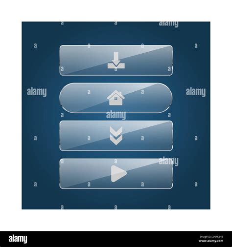 Set Of Shiny Glass Web Buttons Vector Image Set Of Shiny Glass Web