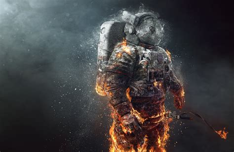 Inferno Astronaut Sci Fi HD Wallpaper