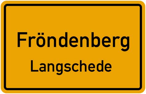 Ortsschild Fröndenberg Langschede kostenlos Download Drucken