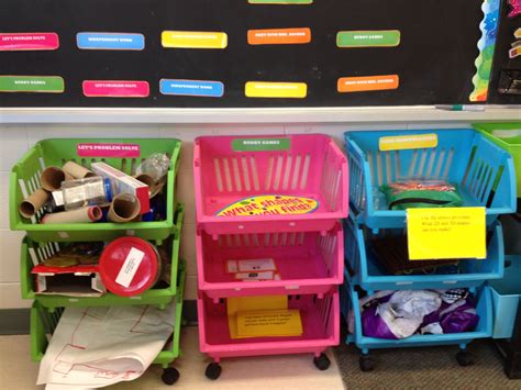 I Put Activities For Each Station In These Bins Students Can Select