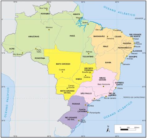 Estados do Brasil quais são suas capitais mapa Escola Kids