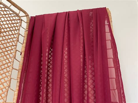 Burgundy Red Chiffon Fabric By Yard Red Sheer Fabric Soft Etsy