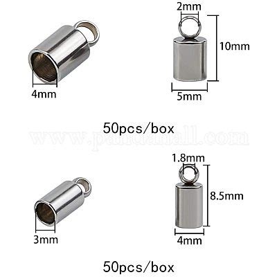 Shop Unicraftale Pcs Sizes Mm Mm Barrel Cord Ends Stainless