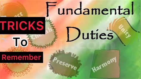 Tricks To Remember Fundamental Duties Constitution Of India Indian