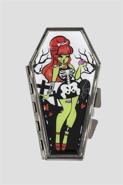 Kreepsville 666 Zombie Girl Standing Coffin Compact Mirror Ro Rox