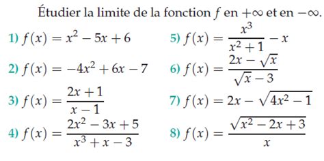 Etudier Les Limites De La Fonction F Aux Bornes De Son Ensemble De Definition Pdf Cours