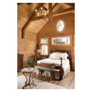 Log Home Master Bedroom Suite Modern Day Farmhouse Campagne Chambre