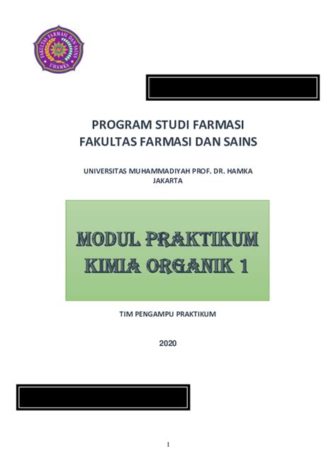 Pdf Modul Praktikum Kimia Organik 1