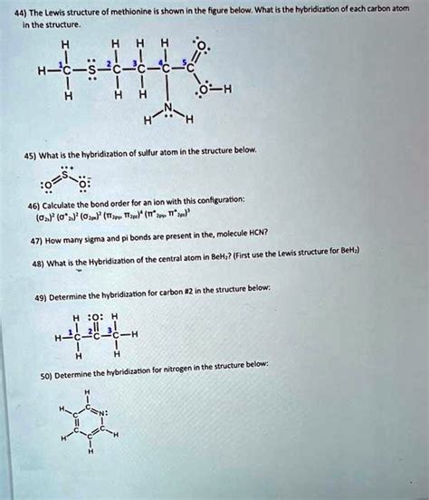 Solved The Lewis Structure Of Methionine Is Shown In The Figure