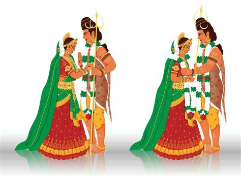 Character Of Lord Shiva And Goddess Parvati During Marriage In Two