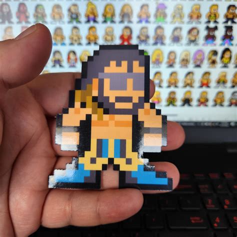 8 Bit Pixel Art Set Of Two Jumbo Rival Stickers Rey Mysterio Jr Vs