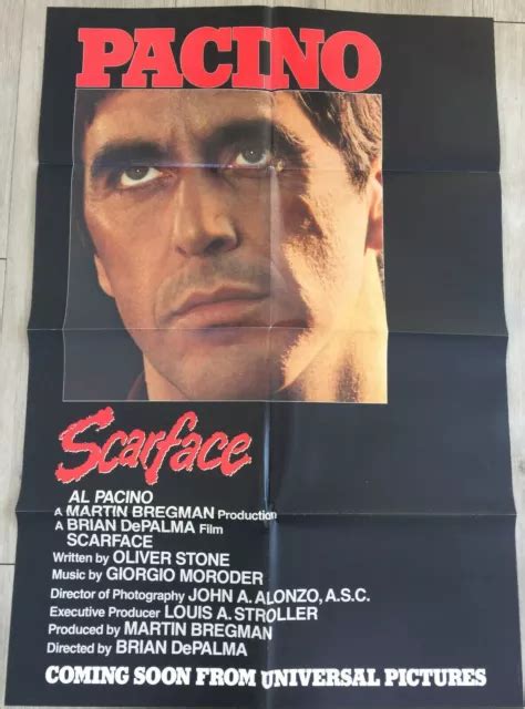 SCARFACE 1983 BRIAN De Palma Al Pacino Affiche Originale Us EUR 250 00