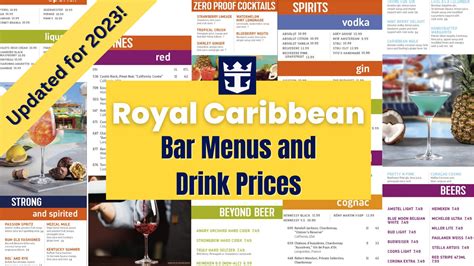 Royal Caribbean Bar Menus And Drink Prices 2023 · Prof Cruise