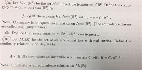 Solved 9a Let Isom R2 Be The Set Of All Invertible Chegg