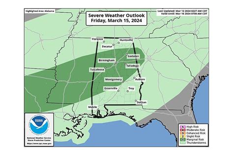 Alert Marginal Risk For Severe Weather For West Central Alabama