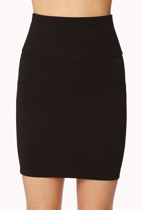 Forever Ribbed Bodycon Skirt Forever Lookastic