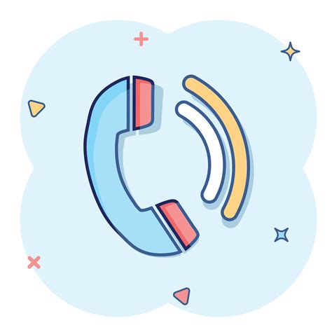 Phone icon in comic style. Telephone call cartoon vector illustration ...