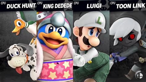 Super Smash Bros Ultimate Duck Hunt Vs King Dedede Vs Luigi Vs Toon