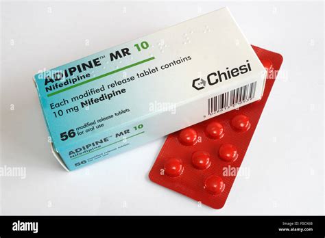 Adipine Mr Tablets Calcium Channel Blockers Nifedipine Stock Photo