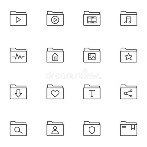 Folders Gallery Vector Icons Set Stock Vector Illustration Of Clipart