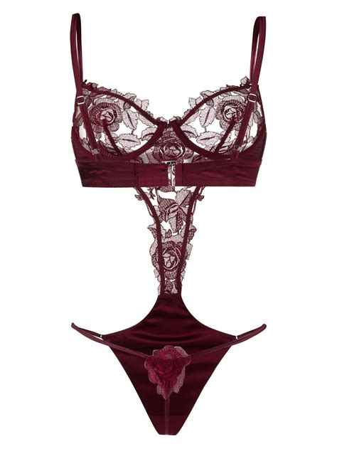 Fleur Du Mal Rose Lace Detailed Body Farfetch