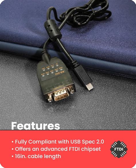 Gearmo Usb C To Serial Rs Adapter W Led Indicators