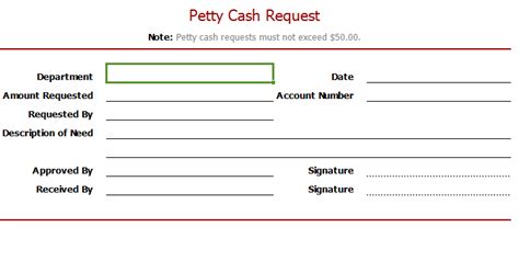 EXCEL of Petty Cash Request.xls | WPS Free Templates