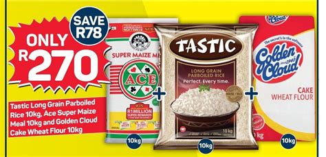 Tastic Long Grain Parboiled Rice Kg Ace Super Maize Meal Kg And