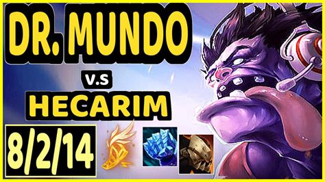 SHINI DR MUNDO Vs HECARIM 8 2 14 KDA JUNGLE CHALLENGER GAMEPLAY