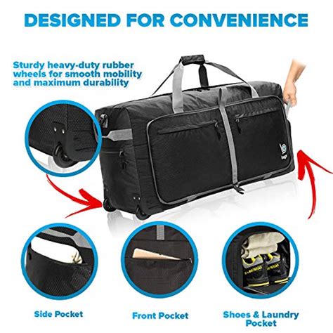 Bago Rolling Duffle Bag With Wheels 30 100l Foldable Weekender Bag Waterproof Travel Duffel