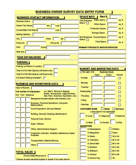 Free 60 Sample Survey Forms In Ms Word Pdf