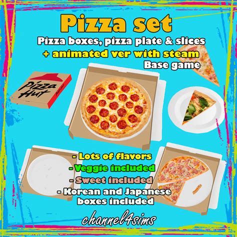 Ts Pizza Set Ea Recolor Channel Sims On Patreon Cc Pizza Open