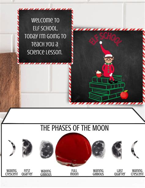 Printable Elf Moon Phases Props Elf Moon Phases Scene Elf School