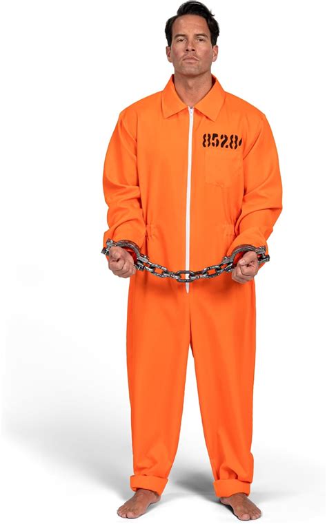 Spooktacular Creations Prisoner Jumpsuit Mens Orange Prison Escaped