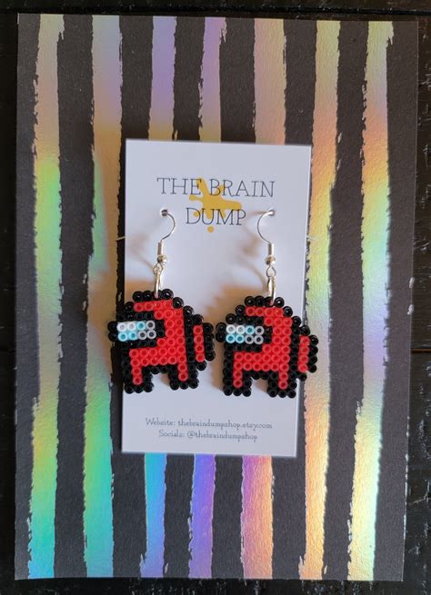 Sus Boys Are Among Us Mini Perler Beads Dangle Earrings Hama Imposter