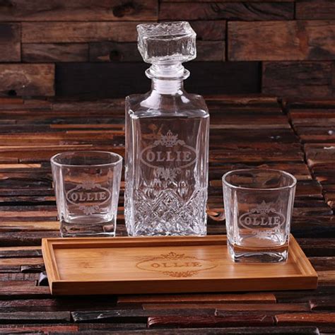 Personalized Tray Decanter And 2 Whiskey Glasses Zazzle