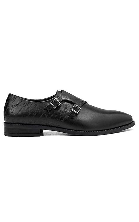 Black Signato Leather Monk Straps