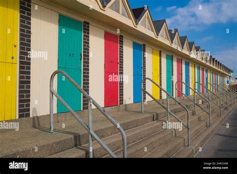 Colourful Beach Huts South Beach Lowestoft Suffolk Stock Photo Alamy