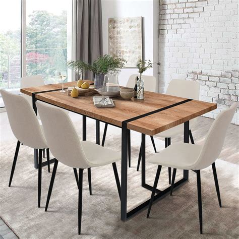 Wade Logan Asparas 59 Inch 6 Person Dining Table Sets Reviews Wayfair