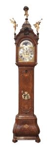 A Rare German Mahogany Table Clock Of Day Duration By Peter Behrens