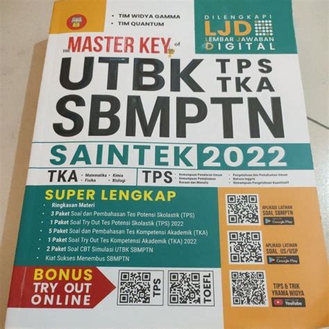 Jual Jual Cepat Buku The Master Key Of Utbk Sbmptn Saintek 2022 Tim