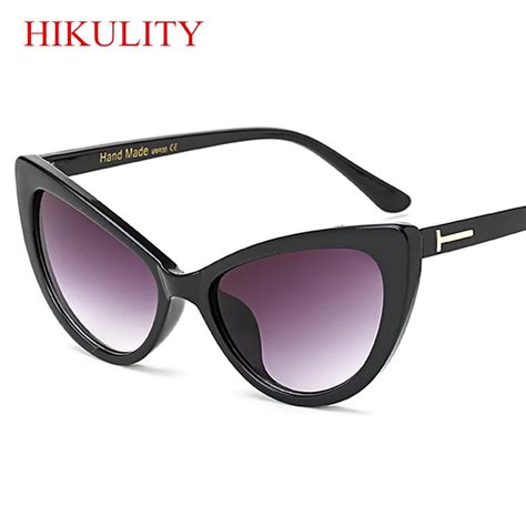 Black Cateye Sunglasses 2017 Women Oversize Cat Eye Glasses Frame Female Bow Sun Glasses Tom